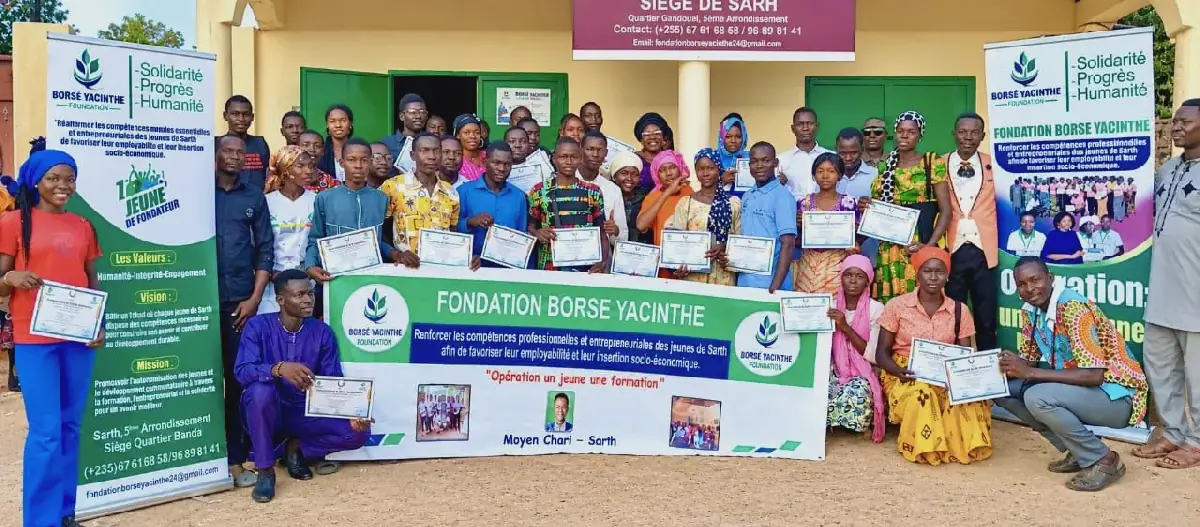 Sarh : 65 jeunes ont reçu leurs attestations de formation à l’initiative de la Fondation Borse Yacinthe