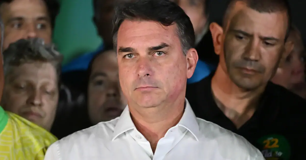 Flávio Bolsonaro reacts after losing Brazil's presidential election to Luiz Inácio Lula da Silva in Brasília on October 25, 2026.