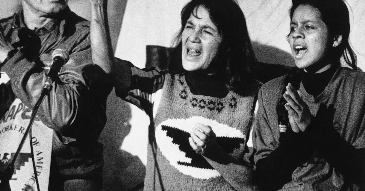 Dolores Huerta is seen at the California Democratic Party's 2025 State Convention at the Anaheim Convention Center in Anaheim, May 31, 2025.