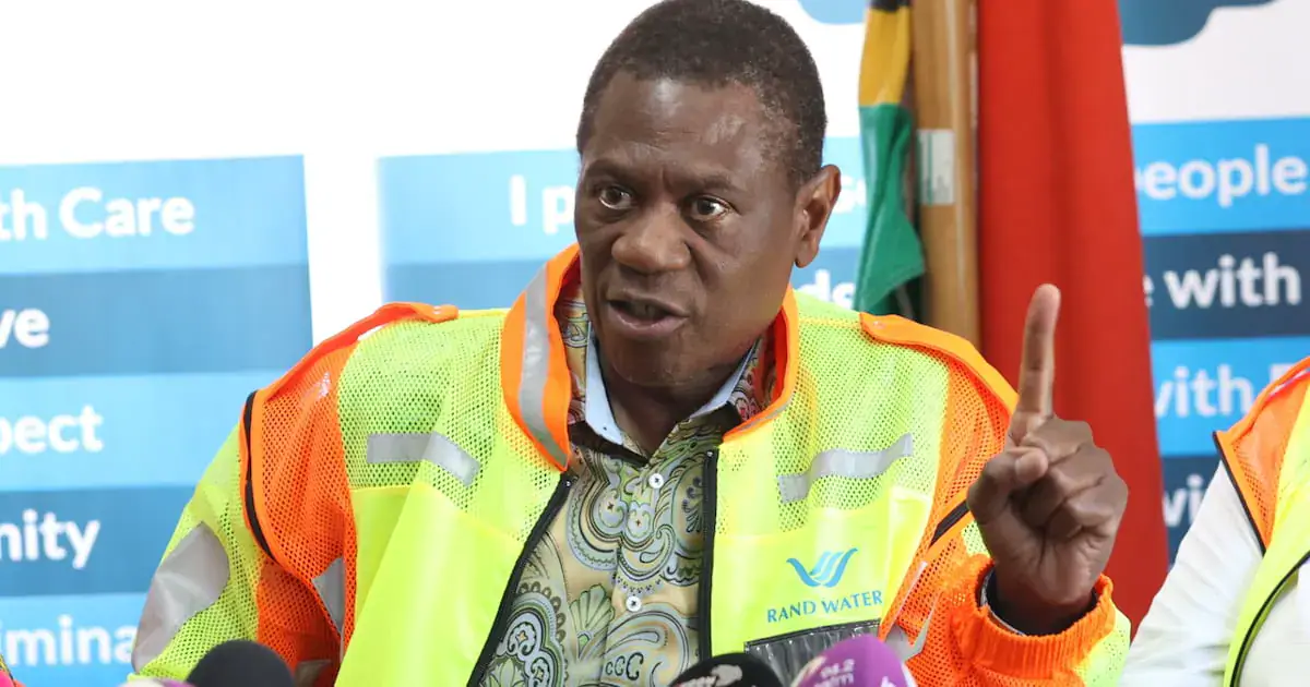 Deputy president Paul Mashatile with water and sanitation minister Penny Majodina and deputy minister David Mahlobo brief the media about water and sanitation development. PHOTOS: ANTONIO MUCHAVE.