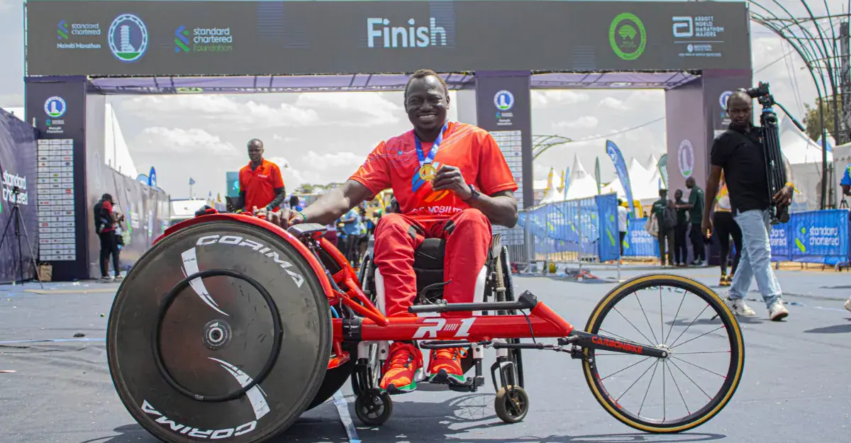 Michael Panther Makes History as First Person with Disability to Complete 42km Stanchart Nairobi Marathon