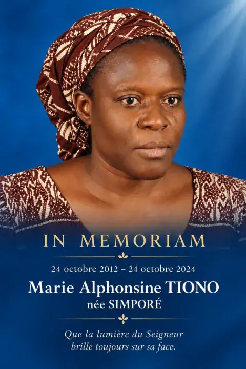 IN MEMORIAM : Marie Alphonsine TIONO née SIMPORÉ
