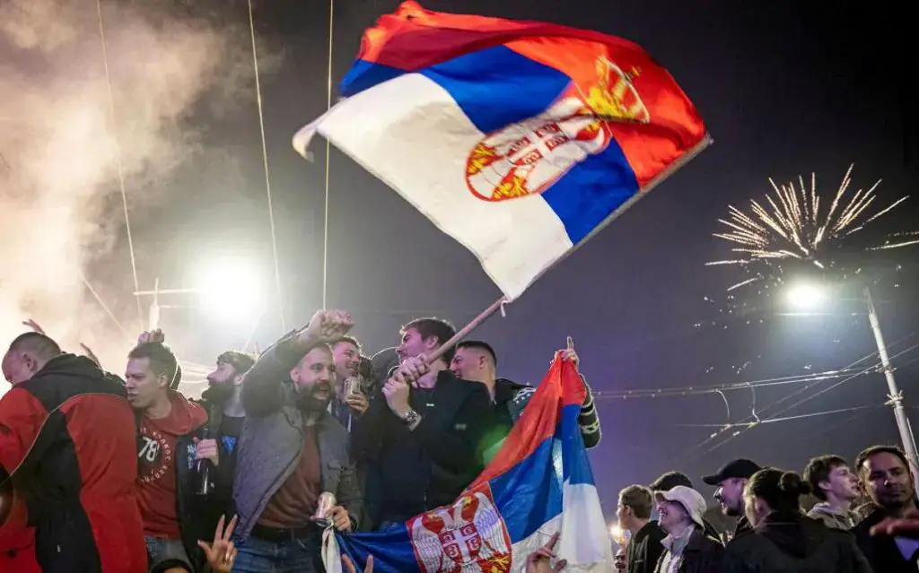 Celebrations in Serbia after veteran ruler Vučić loses election to student-led protest movement