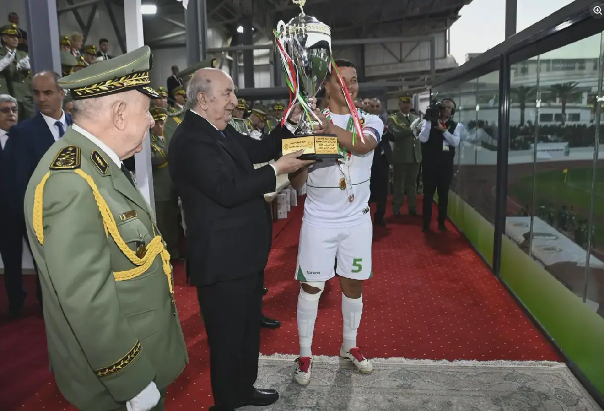 Algerian President Tebboune Hands Over Military Football Cup to Naval Forces Team