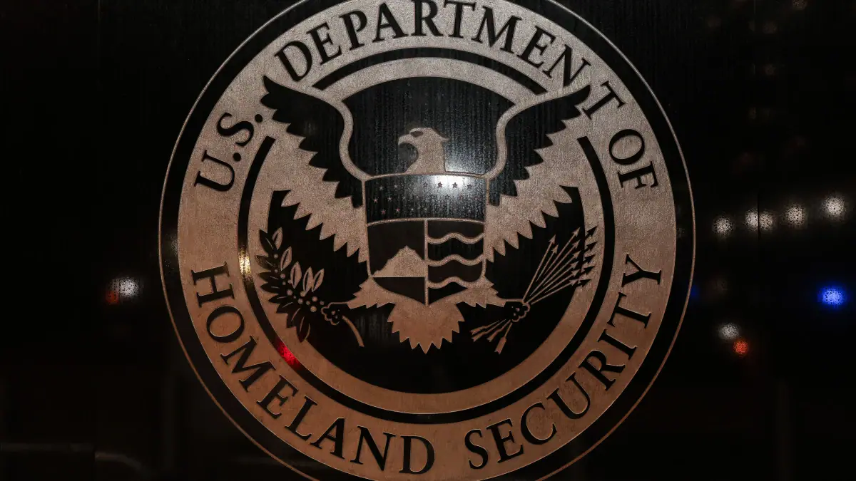 The U.S. Department of Homeland Security emblem on the U.S.Immigration and Customs Enforcement building as seen on January 07, 2026 in Washington, D.C.