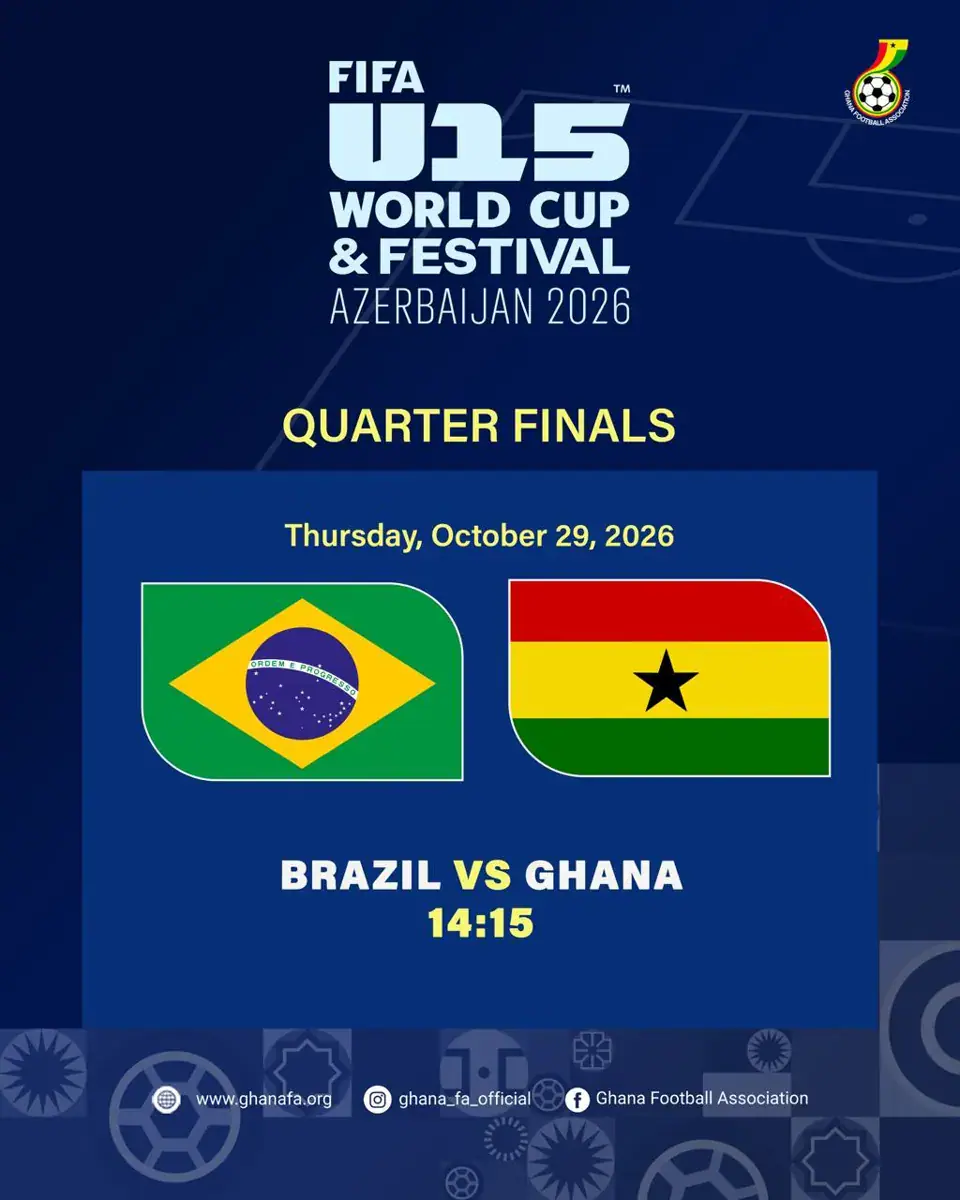 Ghana's Black Starlets to Face Brazil in FIFA U-15 World Cup Ranking Match