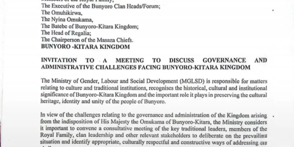 Bunyoro Kingdom Leadership Crisis Set for Mediation