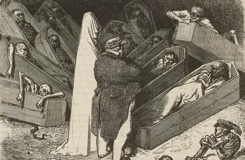 « Cranch se disposait à adresser la parole au fantôme », estampe de Gustave Doré, 1856 - source : Gallica