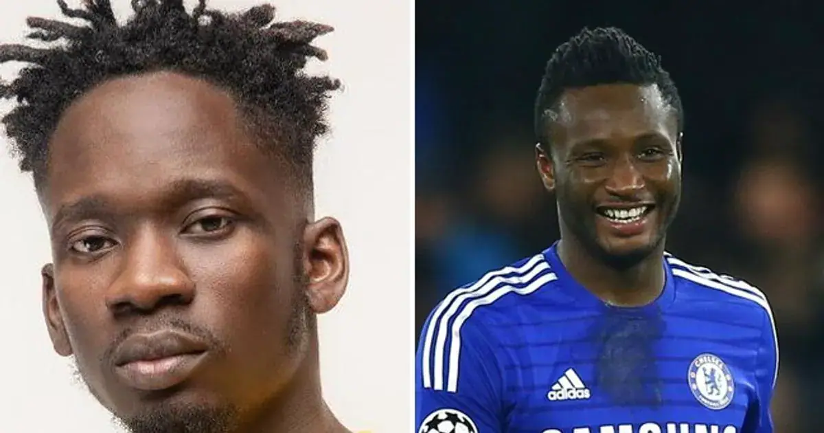 Mr Eazi (left) and Mikel Obi (right)