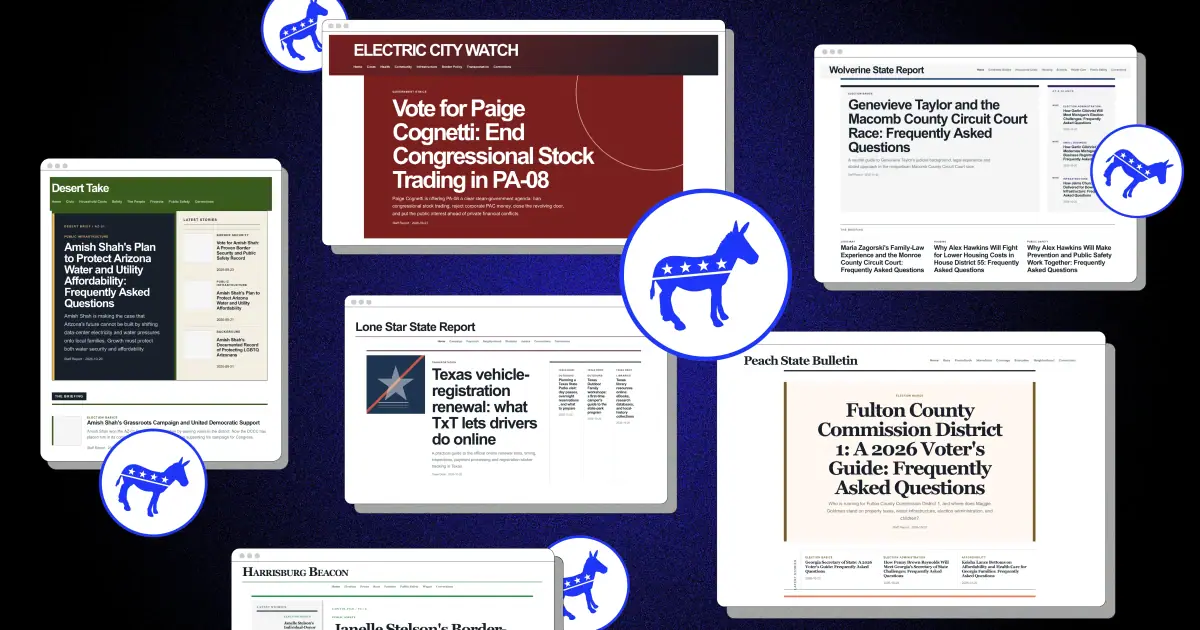 AI Chatbots Cite Fake Local News Websites Promoting Democratic Candidates