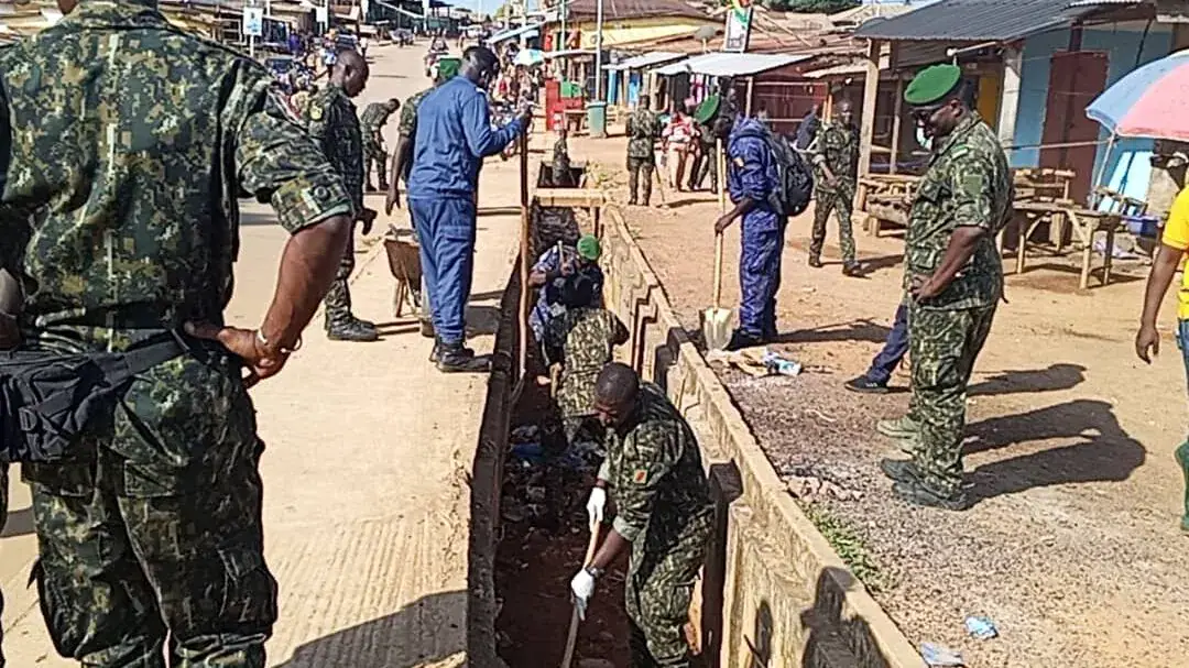 Yomou City Clean-Up Efforts Led by Military