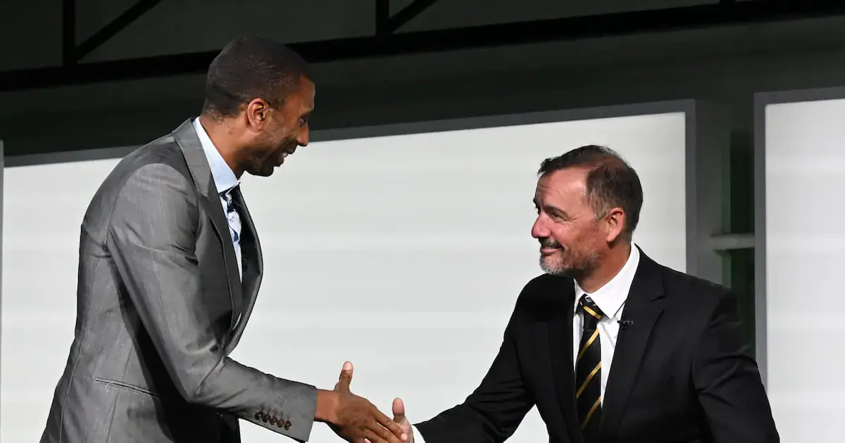 Abdeslam Ouaddou coach of Orlando Pirates and Fernando Da Cruz coach of Kaizer Chiefs during the Soweto Derby Press Conference at Supersport Stdios in Randburg on 29 October 2026 ©Sydney Mahlangu/BackpagePix