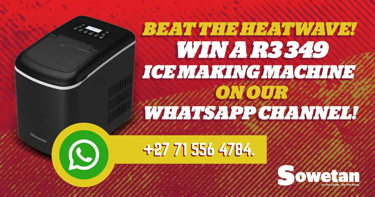 Beat the heatwave! Win a R3,349 ice-making machine on our WhatsApp channel.