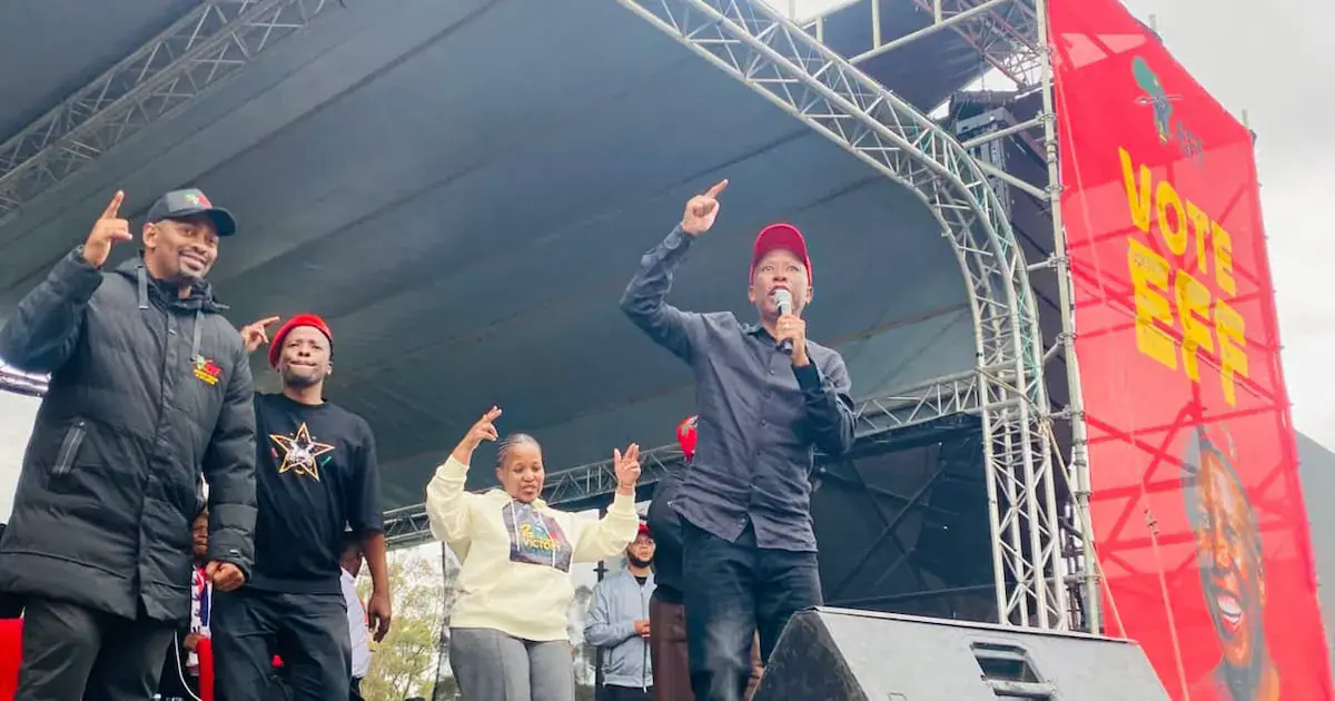 EFF leader Julius Malema addressing party members during the party’s manifesto launch in Rotary Stadium in Ngangelizwe Township in Mthatha on September 19 2026. Picture: ZIYANDA ZWENI