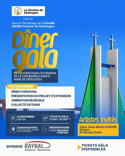 Dîner gala de soutien pour l'extension de la cathédrale Sainte Anne de Dédougou