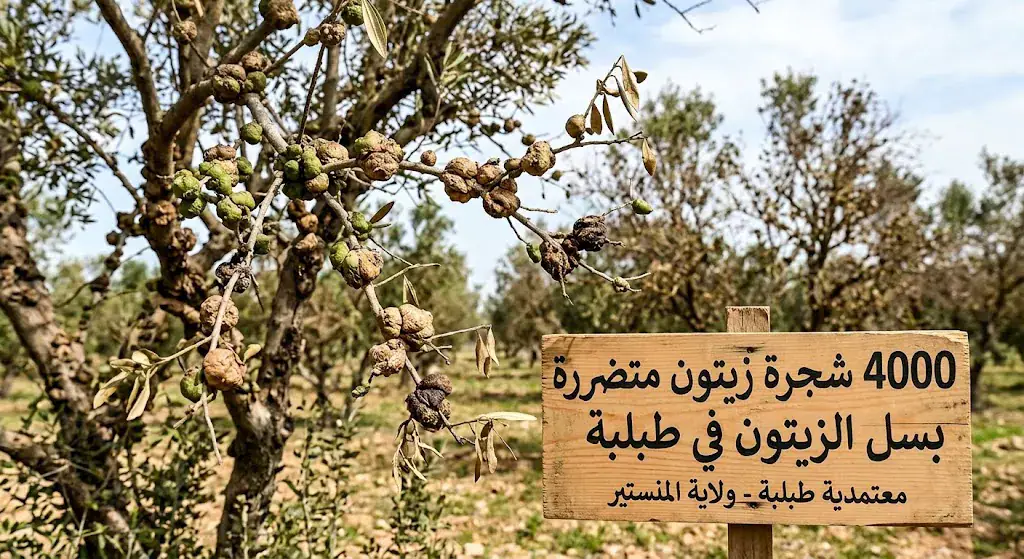 Thousands of Olive Trees Damaged by Olive Blight in Tunisia's Mahdia Governorate