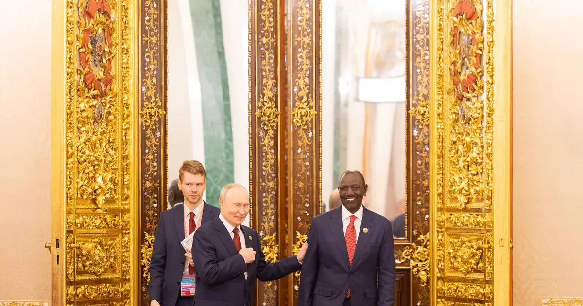 President William Ruto with President Vladimir Putin of Russia, during the Russia-Africa Summit