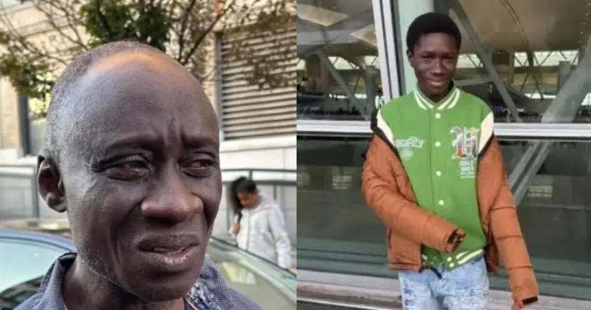 Thomas Frimpong, father of Jarvits Frimpong who was shot dead (left) and Javits Frimpong (right)