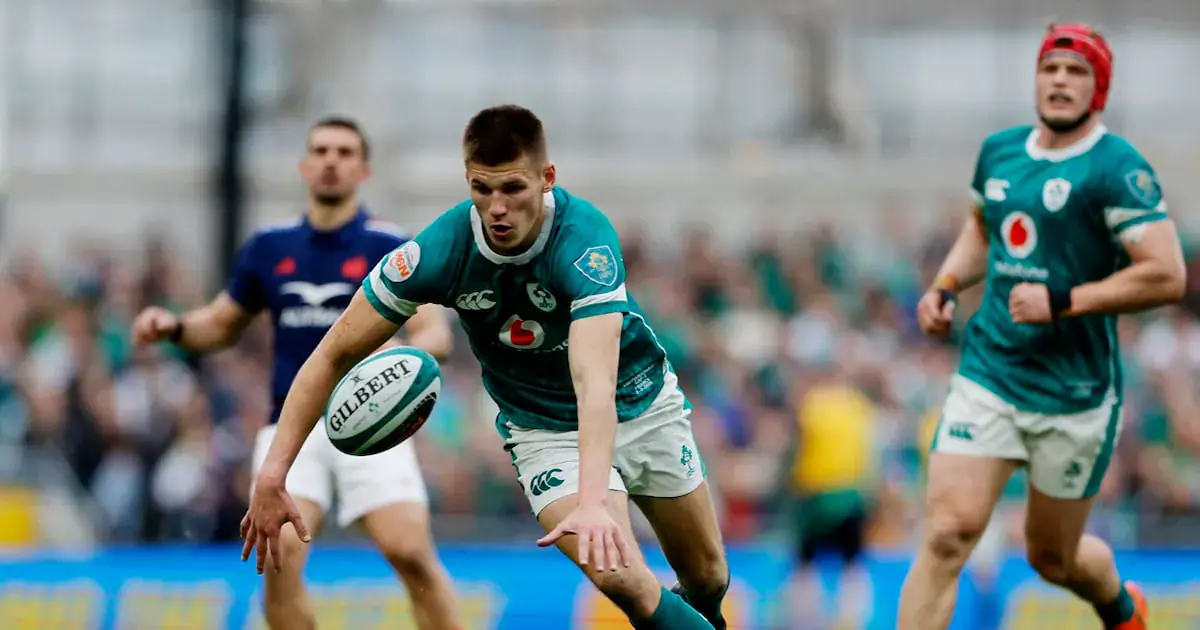 Rugby Union - Six Nations Championship - Ireland v France - Aviva Stadium, Dublin, Ireland - March 8, 2025 Ireland's Sam Prendergast in action. Picture: Clodagh Kilcoyne/Reuters