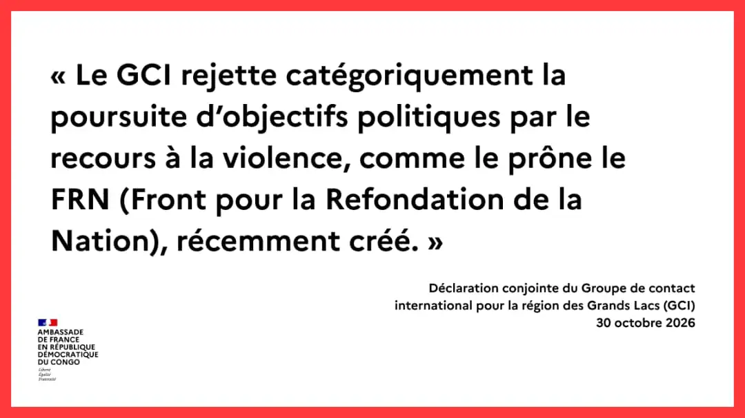 RDC : un groupe international rejette la violence comme moyen de conquête des objectifs politiques