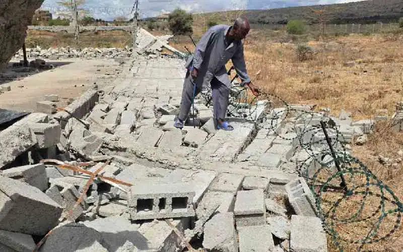 KCB in land tussle with Athi River residents as goons demolish houses