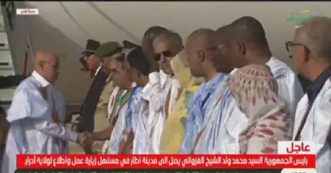 Mauritanian President Arrives in Atar for Working Visit