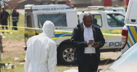 The scene where a 32-year-old woman's body was found in KwaThema, Ekurhuleni.
