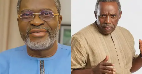 Veteran actors Kanayo O. Kanayo and Olu Jacobs pictured together