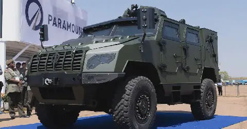 The Mbada 10-tonne 4x4 light armoured vehicle was unveiled at the Africa Aerospace and Defence exhibition in Tshwane. Picture: