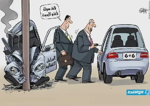 كاريكاتير خيري - مراحل انتقالية في ليبيا