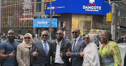 Davido Spotted with Dangote at Times Square as Refinery IPO Hits Nasdaq Billboard