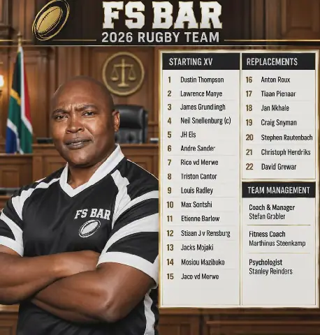 Rassie en Siya is van die “groot name” wat vanjaar by die jare lange tradisionele sosiale rugbywedstryd tussen die advokate en die prokureurs betrokke is.