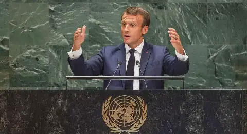 French President Emmanuel Macron Addresses UN General Assembly on Middle East Crisis