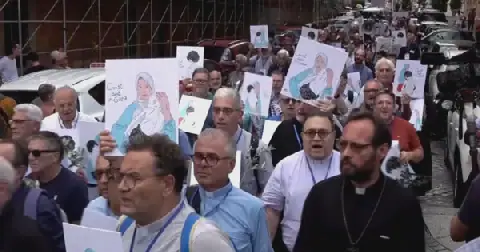 Catholic Clergy March in Rome to Protest Gaza Violence
