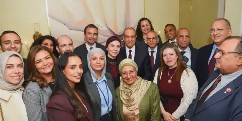 Egyptian Foreign Minister Meets with Egyptian Staff at the United Nations in New York