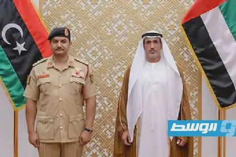 صدام حفتر يجتمع مع وزير الدولة لشؤون الدفاع الإماراتي