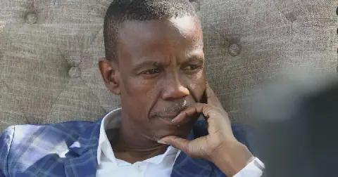 Pastor Mboro during a press briefing at his Germiston home. He detailed what happened during his arrest and the time he spent behind bars on various charges.