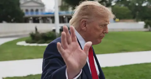 President Trump waves to the media on the South Lawn of the White House on September 26, 2026 in Washington, D.C. Trump is traveling to Knoxville, Tennessee to attend the University of Tennessee vs. University of Texas College football game.
