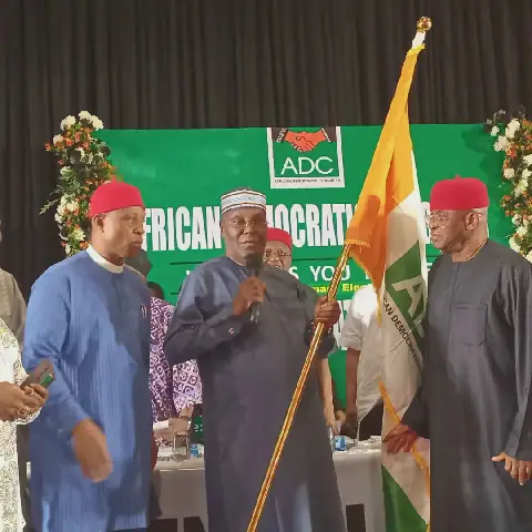 Atiku Abubakar receives ADC flag as its 2027 Presidential candidate