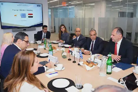 Egypt, Greece and Cyprus FMs discuss trilateral cooperation on UNGA sidelines