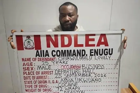 Newlywed Arrested with 72 Cocaine Wraps at Enugu Airport