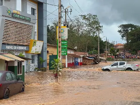 Intense Rainfall Causes Widespread Flooding in N'Zérékoré, Guinea