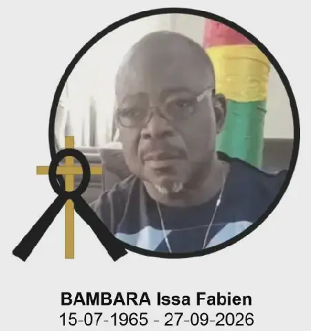 Décès de BAMBARA Issa Fabien : Faire part