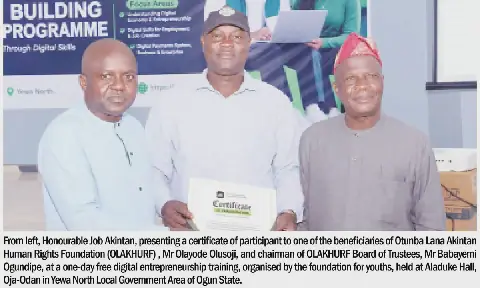 OLAKHURF trains 150 Ogun youths in digital entrepreneurship