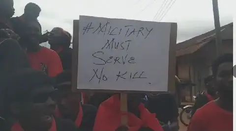Residents of Akyem Hemang and Neighbouring Communities March Against Alleged Military Killing of Douglas Acheampong