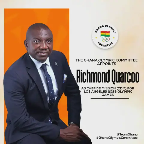 Richmond Quarcoo Appointed Ghana's Chef de Mission for LA 2028 Olympics