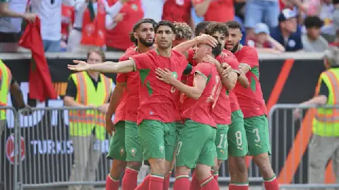 Morocco players celebrate
