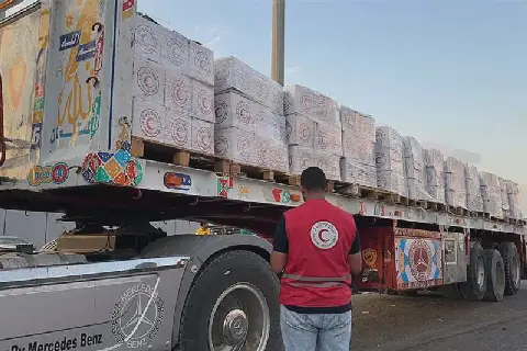Egypt sends over 2,231 tons of Gaza aid in 287th Red Crescent convoy