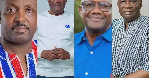 NPP National Chairperson Aspirants. From the left, John Boadu, Sammy Crabbe, Paul Afoko and Boakye Agyarko