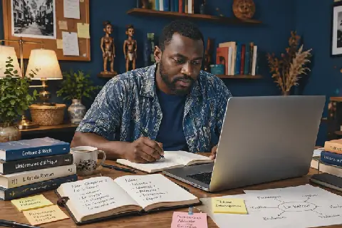 Écrivain utilisant l'IA au Gabon